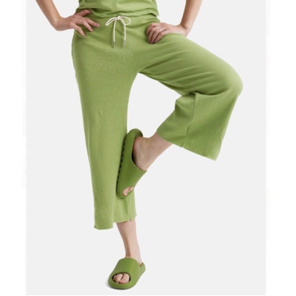 MATE the Label Organic Thermal Wide Leg Pants Pistachio XS